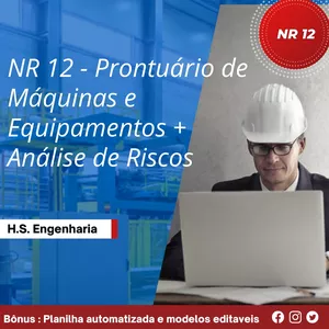 Imagem de capa para o Curso online NR 12 - Prontuário de Máquinas e Equipamentos +Análise de Riscos