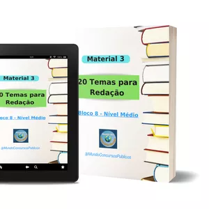 Imagem de capa para o Ebook Material 3 – 20 Temas para Redação (CNU) – Nível Médio