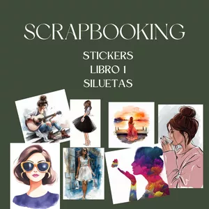 Imagen de portada para Ebook Libro de stickers siluetas scrapbooking imprimibles A4