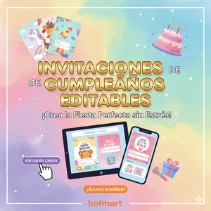 Imagen de portada para Curso online Invitaciones de cumpleaños Editable 🎉