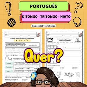 Imagem de capa para o Curso online ATIVIDADES: ditongo + tritongo + hiato + dígrafos + encontros consonantais + gabaritos