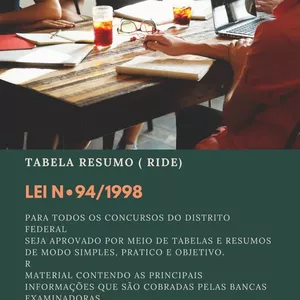 Imagem de capa para o Ebook CONCURSOS DO DF - LEI Nº 94/1998 (RIDE).