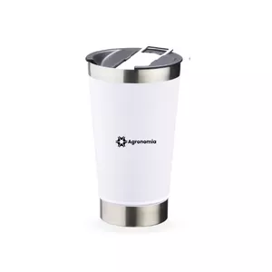 Imagem de capa para o Curso online Copo Térmico Inox Branco 500ml – Com Tampa e Abridor - Logo Agronomia – Branco – L3