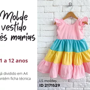 Imagem de capa para o Curso online Molde vestido três marias infantil