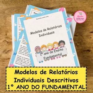 Imagem de capa para o Ebook MODELOS DE RELATÓRIOS DESCRITIVOS INDIVIDUAIS – 1º ANO DO FUNDAMENTAL