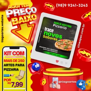 Imagem de capa para o Curso online Mais de 250 Artes Para Pizzaria [ TIAGO ARTES ]