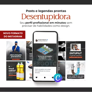 Imagem de capa para o Curso online CANVA PACK DESENTUPIDORA