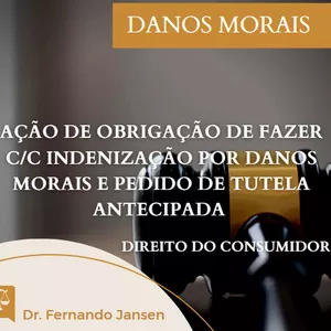 Imagem de capa para o Ebook AÇÃO DE OBRIGAÇÃO DE OBRIGAÇÃO DE FAZER C/C INDENIZAÇÃO POR DANOS MORAIS E PEDIDO DE TUTELA ANTECIPADA 