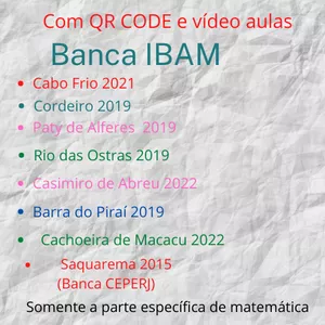 Resolução das provas da Banca IBAM professor de matemática com vídeo aulas(somente a parte específica de matemática)