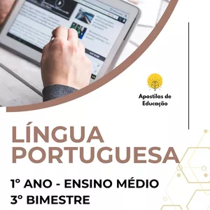 Imagem de capa para o Ebook Língua Portuguesa 1º Ano 3º Bimestre (Ensino Médio) - Apostila com Planos de Aula