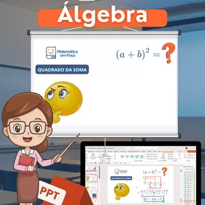 Imagem do curso Produtos Notáveis e Fatoração Algébrica: Slides/PPT, Apostila e Videoaulas