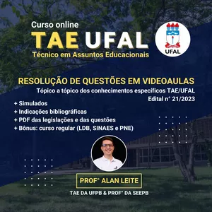Imagem de capa para o Curso online TAE UFAL 2023 - Técnico em Assuntos Educacionais