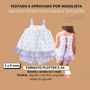 Imagem de capa para o Ebook Molde Conjunto Maria Infantil 
