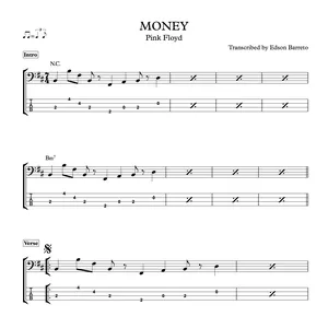 Cover image for Online course MONEY (Pink Floyd) Bass Score &amp; Tab Lesson