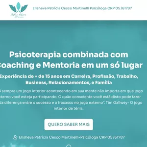 Imagem de Pacote 10 sessões - Mentoria, coaching e psicoterapia em um só lugar criado por Elisheva Patricia Cesco Martinelli na hotmart