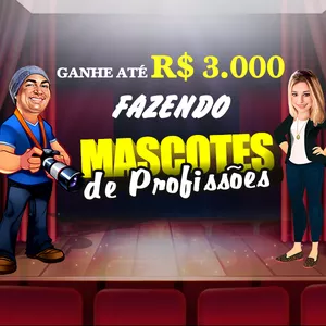 Imagem do curso Ganhe até 3 mil reais por mês fazendo mascotes de profissões, sem precisar saber desenhar