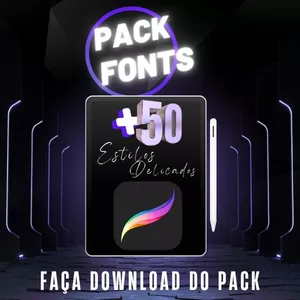 Imagem de capa para o Curso online Pack Fonts - Procreate (Download)