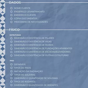 Imagem de capa para o Ebook CHECKLIST: LEVANTAMENTO