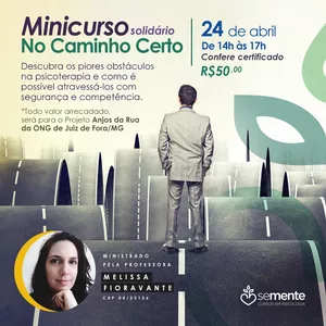 Imagem de capa para o Evento online Minicurso solidário "No caminho certo"
