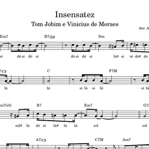 Imagem de capa para o Ebook Insensatez (Tom Jobim e Vinicius de Moraes) - Partitura Facilitada em Mi Menor