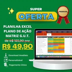 Imagem de capa para o Curso online PLANILHA EXCEL PANO DE AÇÃO MATRIZ G.U.T.