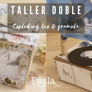 Imagen de portada para Curso online TALLER DOBLE: ÁLBUM-CAJA GRAMOLA Y EXPLODING BOX SHAKER