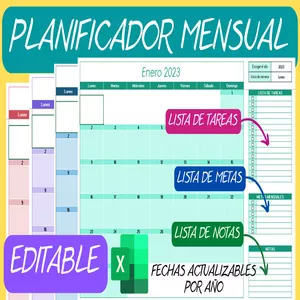 Imagen de portada para Curso online PLANIFICADOR MENSUAL EDITABLE PERPETUO EN EXCEL