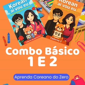 Imagem do curso Korean aí vou eu - Cadernos de estudos 1 e 2