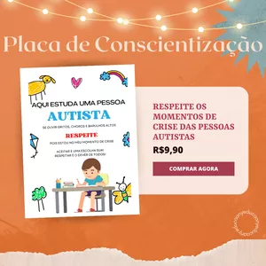 Imagem de capa para o Ebook Placa de Conscientização: Respeite os Momentos de Crise das Pessoas Autistas