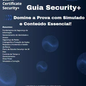 Imagem de capa para o Ebook Guia Security+ (SY0-701): Domine a Prova com Simulado e Conteúdo Essencial!