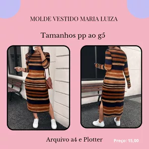 Imagem de capa para o Ebook Molde Vestido Maria Luiza 