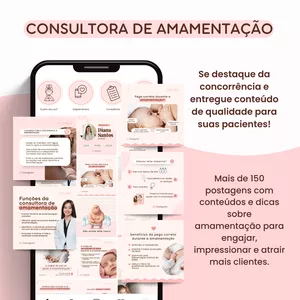 Curso Pack Canva Consultora de Amamentação - Posts Prontos 