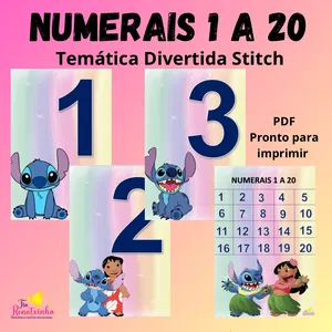 Imagem de capa para o Ebook Numerais 1 a 20 Stitch 