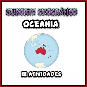 Imagem de capa para o Ebook 18 Atividades sobre a Oceania 🌎