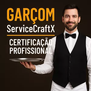 Imagem de Garçom ServiceCraftX – Certificação Profissional  criado por Curso Completo Com Certificado na hotmart