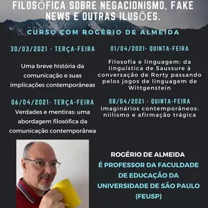 Imagem de capa para o Evento online Comunicação e imaginários contemporâneos: uma abordagem filosófica sobre negacionismo, fake news e outras ilusões.