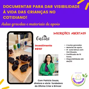 Imagem de capa para o Curso online DOCUMENTAR  PARA DAR VISIBILIDADE À VIDA DAS CRIANÇAS NO COTIDIANO!
