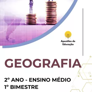 Imagem de capa para o Ebook Geografia 2º Ano 1º Bimestre (Ensino Médio) - Apostila com Planos de Aula