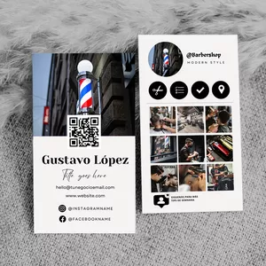 Imagen de portada para Ebook Plantilla Tarjeta de Presentación Editable  Canva, imprimible con código QR