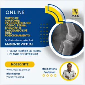 Imagem de capa para o Curso online CURSO ANATOMIA RADIOGRÁFICA DO JOELHO, PERNA, TORNOZELO, CALCÂNEO E PÉ
