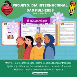 Imagem de capa para o Curso online PROJETO: Celebrando o dia Internacional da Mulher + ATIVIDADE + IMAGENS JPG 