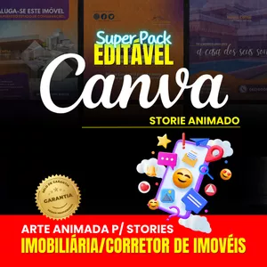 Imagem de capa para o Ebook Pack Storie Animado Editável Imobiliária/Corretor