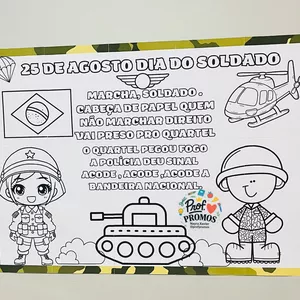 Imagem de capa para o Ebook 🧑🏻‍✈️ Painel Dia do Soldado para Colorir