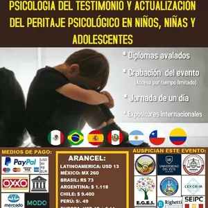 Imagem principal do produto JORNADA INTERNACIONAL PSICOLOGÍA DEL TESTIMONIO Y ACTUALIZACION DE PERITAJE