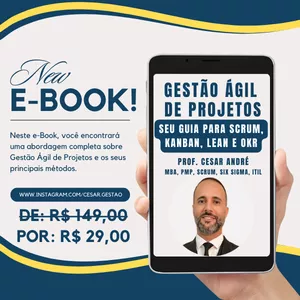 Imagem de capa para o Ebook Gestão Ágil de Projetos - Seu Guia para Scrum, Kanban, Lean e OKR