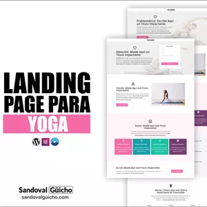 Imagen de portada para Curso online 25-. 👉 Combo: Landing Page y Página de Ventas para Clases y Cursos de Yoga - Compatibles para WordPress y Elementor.
