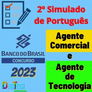 Imagem de capa para o Ebook Simulado de Português com gabarito concurso Banco do Brasil 2023 - 2º Simulado
