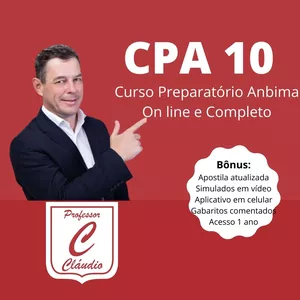 Imagem principal do produto CURSO CPA10 - ANBIMA - Curso Completo