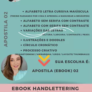 Imagem de capa para o Ebook Ebook HandLettering Básico e Prático - Módulo 02