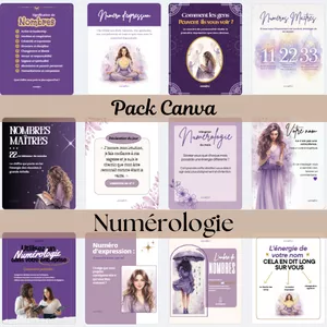Image de couverture pour le Ebook Pack Canva Numérologie